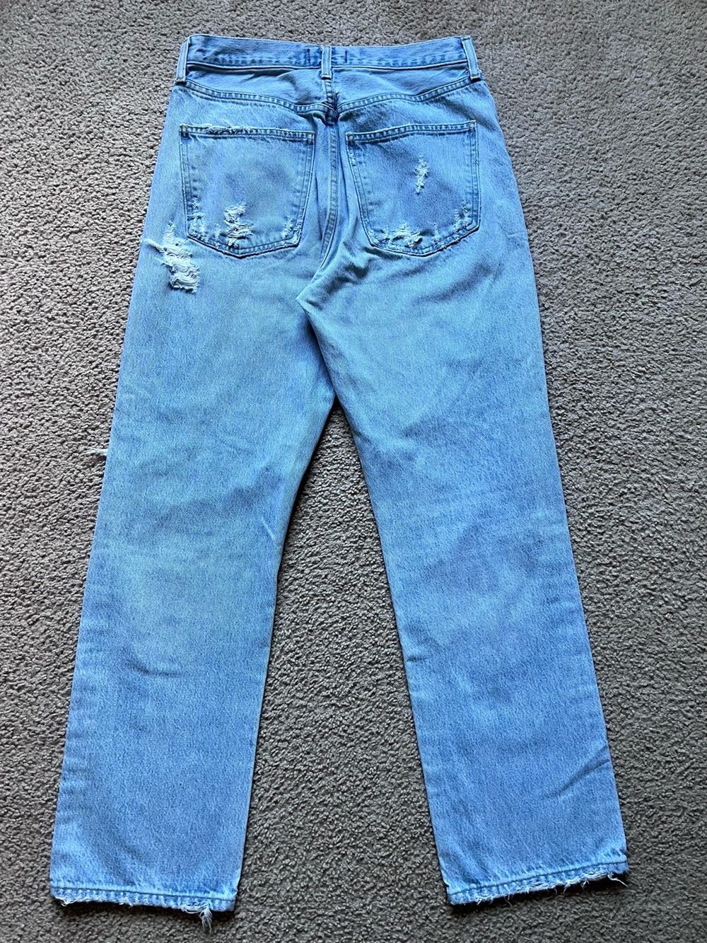 AGOLDE 90s Mid Rise Loose Fit Distressed Jeans in Fall Out Light Wash Size 27 - Picture 4 of 10